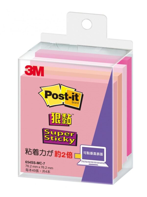 3M 報事貼® Post-It 狠黏 Super Sticky 654SS, 3" x 3"